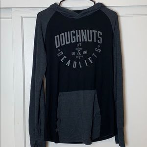 Doughnuts & Deadlifts warmup hoodie
